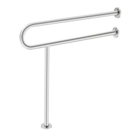 Toilet Safety Rail, 31.5 Inch U-Shaped Handicap Grab Bar, 304 Stainless Steel Senior Safety Pole, Toilet Grab Bars with Anti-Slip Handle