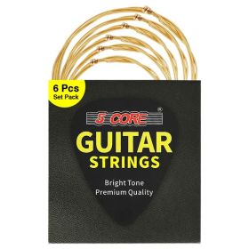 5 Core Acoustic Guitar 6 String Set Medium Gauge Steel Carbon Core Bright Powerful Tone Heavy Duty -  GS AC BRSS HD (Option: GSACBRSSHD)