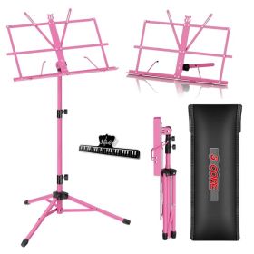 5 Core Music Stand Adjustable Desktop Book Stands Portable Sheet Holder All Metal Foldable Bookstand - MUS FLD PNK (Option: pink)